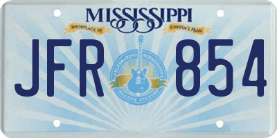 MS license plate JFR854