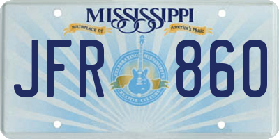 MS license plate JFR860