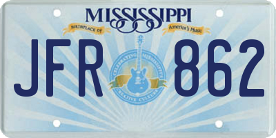 MS license plate JFR862