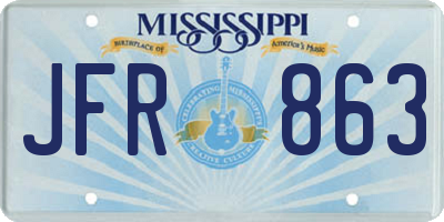 MS license plate JFR863