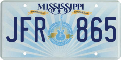 MS license plate JFR865