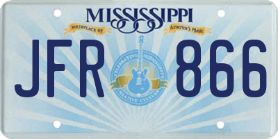 MS license plate JFR866