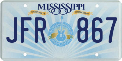 MS license plate JFR867