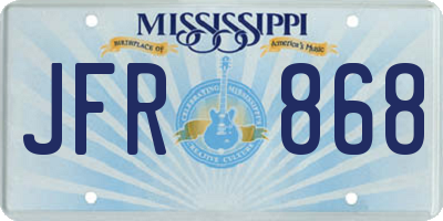 MS license plate JFR868