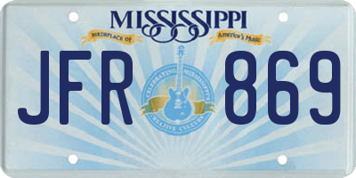 MS license plate JFR869