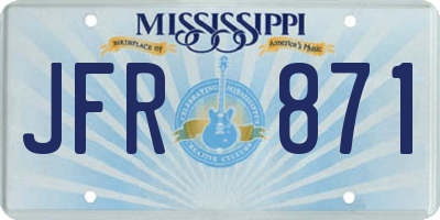 MS license plate JFR871