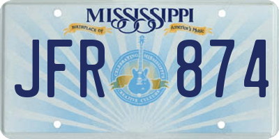 MS license plate JFR874