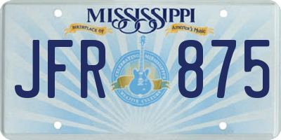 MS license plate JFR875