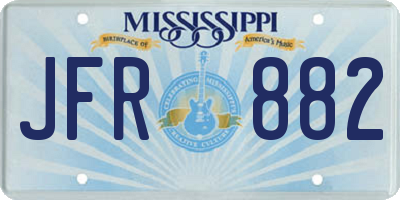MS license plate JFR882
