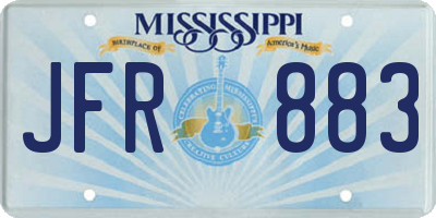MS license plate JFR883