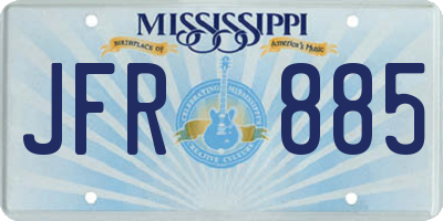 MS license plate JFR885