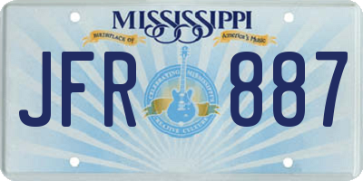 MS license plate JFR887