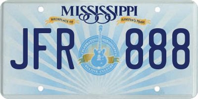 MS license plate JFR888