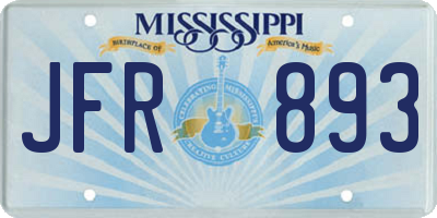 MS license plate JFR893