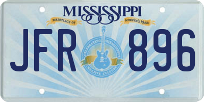 MS license plate JFR896