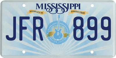 MS license plate JFR899