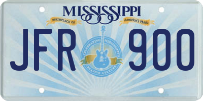 MS license plate JFR900
