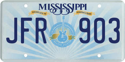 MS license plate JFR903