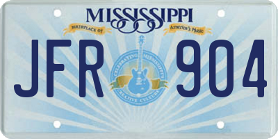 MS license plate JFR904