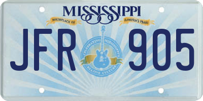 MS license plate JFR905