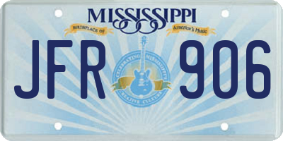 MS license plate JFR906