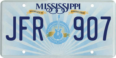 MS license plate JFR907