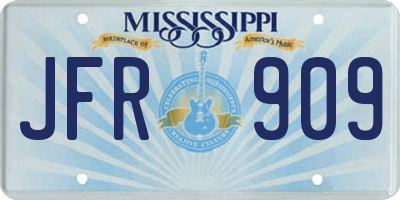 MS license plate JFR909