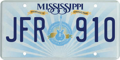 MS license plate JFR910