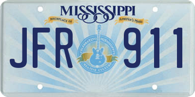 MS license plate JFR911