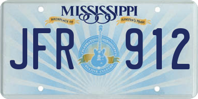 MS license plate JFR912