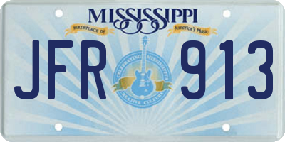 MS license plate JFR913
