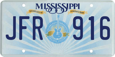 MS license plate JFR916