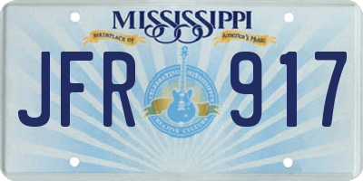 MS license plate JFR917