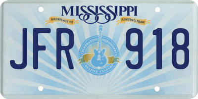 MS license plate JFR918