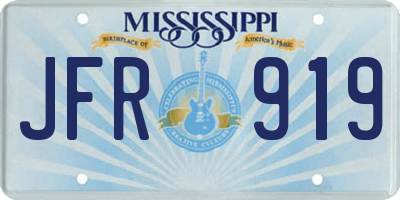 MS license plate JFR919