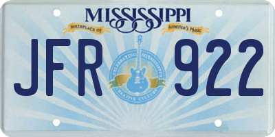 MS license plate JFR922