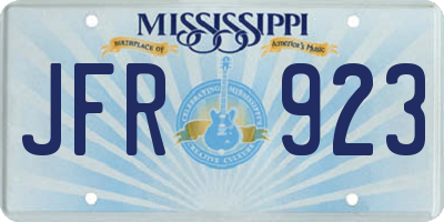 MS license plate JFR923