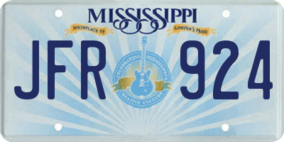 MS license plate JFR924