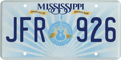 MS license plate JFR926
