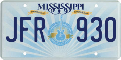 MS license plate JFR930