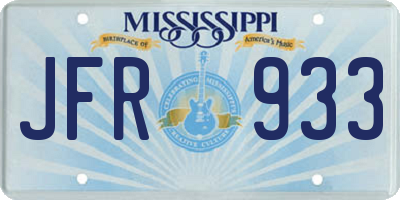 MS license plate JFR933