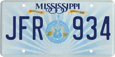 MS license plate JFR934