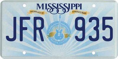 MS license plate JFR935