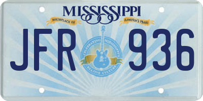 MS license plate JFR936