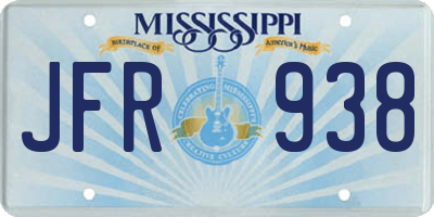 MS license plate JFR938