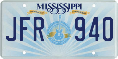 MS license plate JFR940