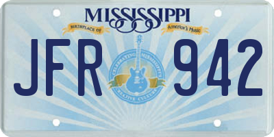 MS license plate JFR942