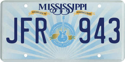 MS license plate JFR943