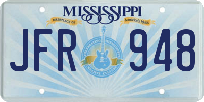 MS license plate JFR948