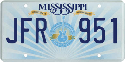 MS license plate JFR951